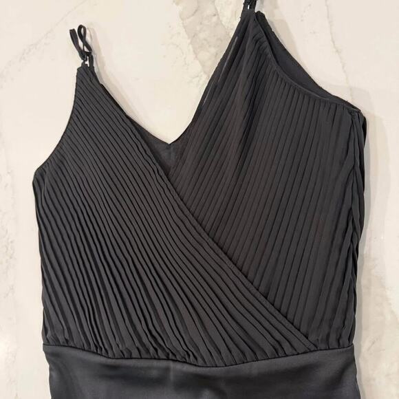 Zara NWT Pleated Draped Plunge Bodysuit Womens XS Spaghetti Straps Back Buttons - Picture 3 of 10